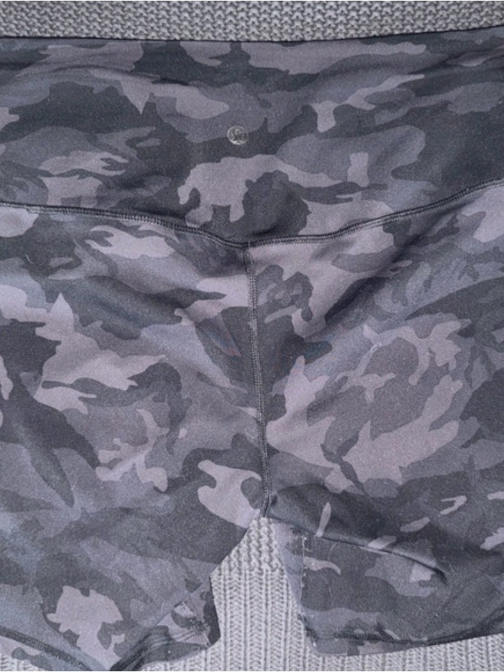 Lululemon Black/Grey Camo Biker Shorts